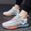 2025 new fly-woven men's foreign trade casual shoes low-top breathable sports fashion jelly-soled men's shoes