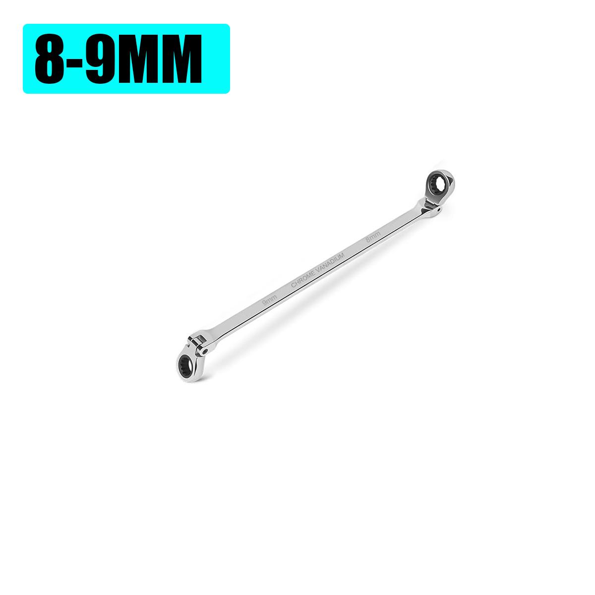 

Набор гаечных ключей с храповым механизмом Flex-Head Extra Long, двухсторонний накидной ключ из хром-ванадиевой стали, 72 зуба, метрический, 8 мм - 19 мм