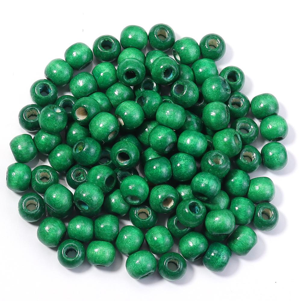 Maple Large Hole Round Beads Diy Bracelet Loose Beads, Candy Color Wood Beads Color Round Beads Bracelet Key Chain Basic Accessories