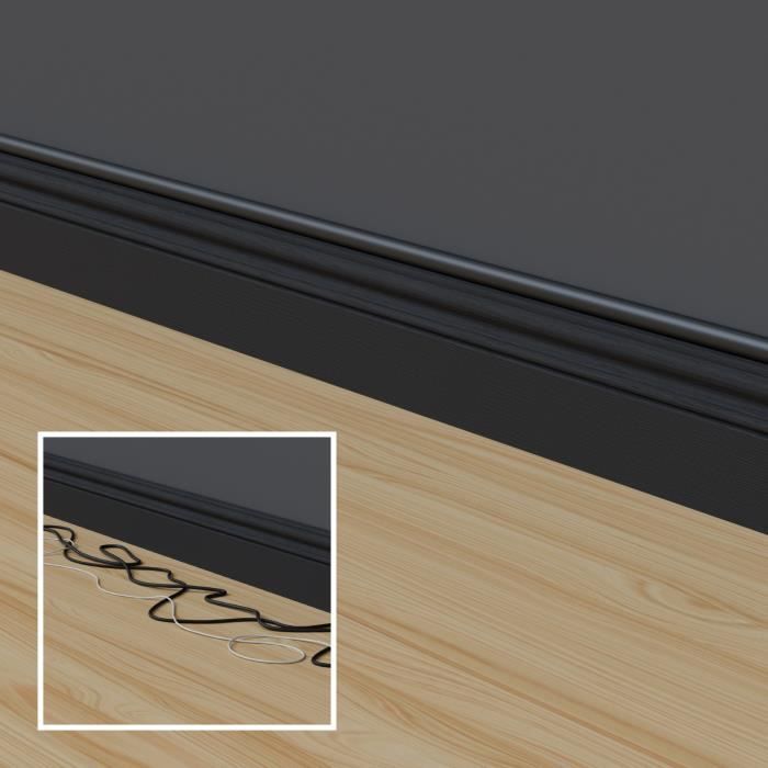 D-Line Kits de Goulottes | 2010KIT002 | Cachez et Protégez les Câbles Facilement | Goulotte Décorative | Noir