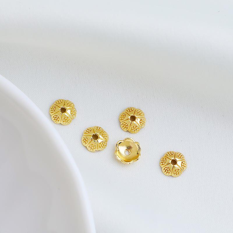 14K Gold Filled Flower Petal Separator Cap for DIY Beading Accessories