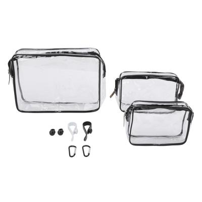 3Pcs Clear Insert Bag Transparent Makeup Toiletry Brush Zipper Insert Inner Bag Divider Storage