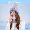 Winter Strickmützen- und Schal-Set für Damen mit Fleece-Futter, Outdoor-Schutz bei Kälte