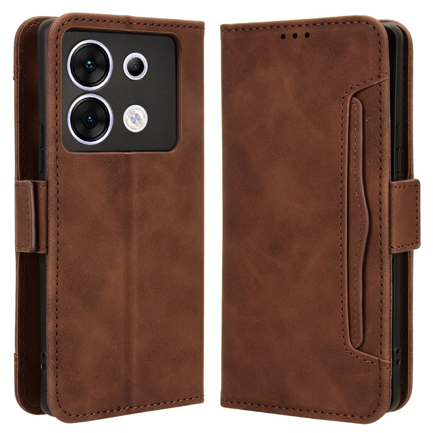 

For Infinix Zero 30 5G X6731 Case Leather+TPU Scratch-Resistant Wallet Phone Cover Brown