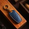 2/3 Bottons Leather Car Key Case Fob Cover Shell Keychain for Outlander 2023 Car Smart Remote Key Holder Accessories