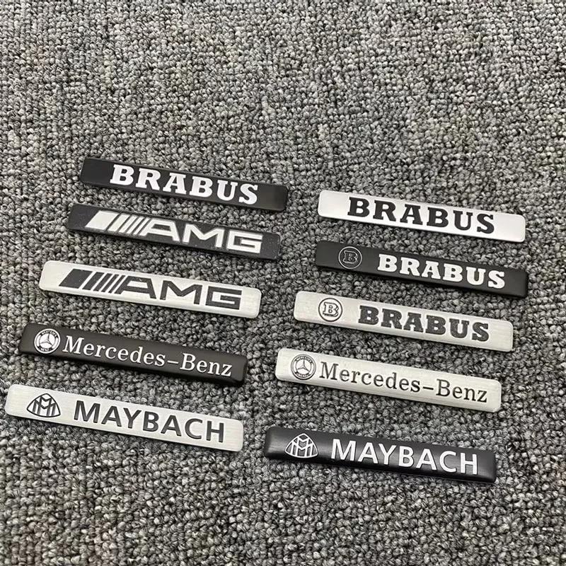 Aluminum Car Badge Sticker Accessories For Mercedes Benz AMG Brabus Maybach Smart W204 GLC CLA GLK W205 W203 W206 W108 W124 W126 PE3
