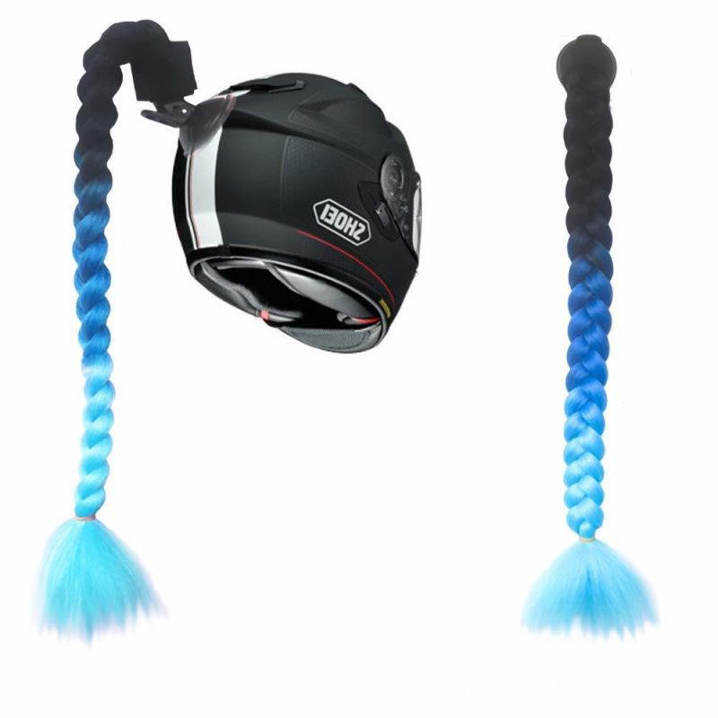 Motorcycle Helmet Dreadlock Braid Decor, 60cm Suction Cup for Delivery Riders