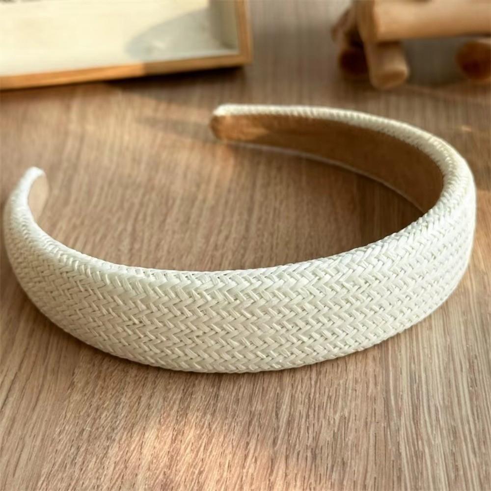 Wide Edge Rattan Woven Headband Rattan Woven Women's Headband New Wide Edge Headband Summer
