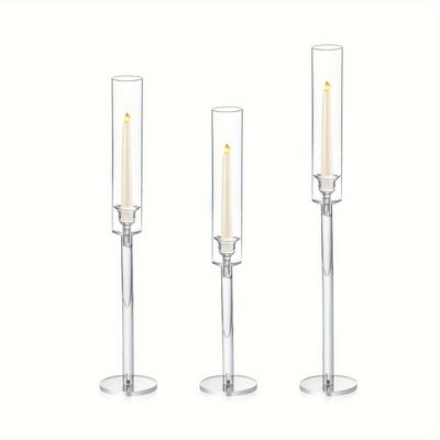3pcs Acrylic Candle Holder, Home Decoration, Party Decoration, Christmas Halloween Decoration