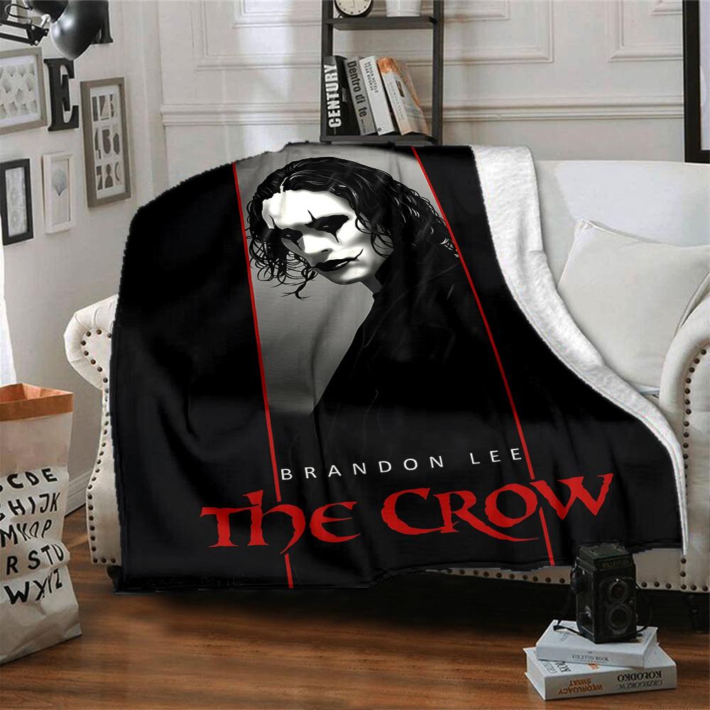 1pc Brandon Lee Crow Throw Blanket Soft Flannel, Cozy All Season Polyester Perfect for Home, Office