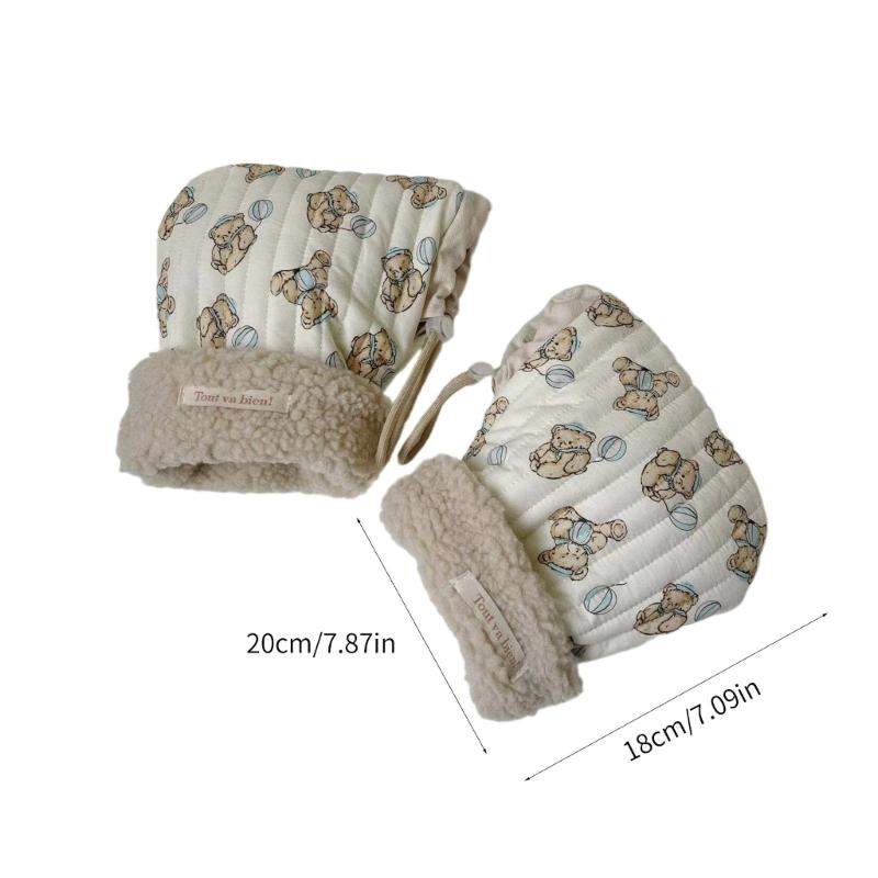 Children's Scooter Gloves Cartoon Pattern Warm Mittens for 3-10T Boys Girls Windproof Balance Bike Riding Gloves