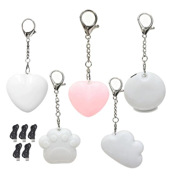 2/3/5Pcs Sensor Light Touch Sensing LED Light Rechargeable Mini Flashlight Heart Shape Handbags Wallets Keychain