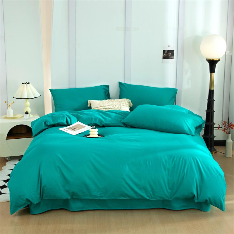 100% Cotton Simple Plain Bedding Set 3Pcs, 1 Duvet Cover with Zipper, 2 Pillow Cases,Easy Care,1 and 2 People Bed Sizes