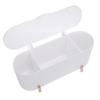 Cotton Swabs Storage Organizer 3 Grids Cotton Swabs Dispenser Dust Resistant Desktop Lipstick Puffs