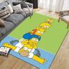 Simpsons Flannel Printed Carpet, Home Sofa Decoration for Living Room & Bedroom, Non‑Slip Play Flannel Floor Mat for Game Room