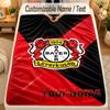 Flannel BlanketBayer Leverkusen Football Custom Name Text Personalized Soft Warm Throw Blanket Home Decor Gift