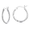 Silver Braided Hoop Earrings, 925 Silver Clasps, Size L