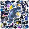 50PCS Cartoon Starry Sky Cat Graffiti Stickers - Cute Cat Design, Waterproof Decor for Electric Bike, Notebook AnimeWorlds Store
