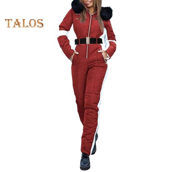 

Женский зимний комбинезон для активного отдыха со съемным капюшоном, парка, ветрозащитный, сохраняющий тепло, водонепроницаемый, сноубордический, горнолыжный костюм, застежка-молния, одежда для активного отдыха на открытом воздухе M красный