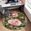 Rose Garden Elegance Round Rug Home Soft Decorative Anti Slip Yoga Table And Chair Mat Carpet Outdoor Floor Mat Carpet S5