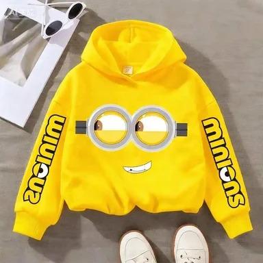 Bluză de copii cu imprimeu amuzant Minions pentru primăvară/toamnă Potrivită pentru băieți și băieți Largă și confortabilă cu glugă