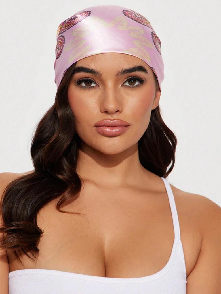 1 Stück Einfaches bedrucktes Satin-Bandana Seidenschal für Damen Hijab 90cm Quadratische Schals Designer Luxus Schal Kopftuch