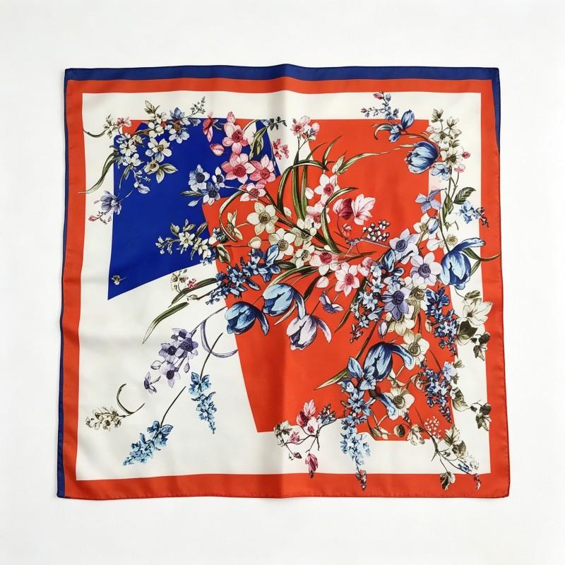 70x70cm Nylon Square Scarf Women Vintage Print Lightweight Accessory Office Casual Hair Styling