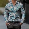 Camicia da uomo vintage in cashmere con stampa floreale paisley a maniche lunghe, casual, elegante, alla moda, comoda, alta qualità, top da uomo con colletto
