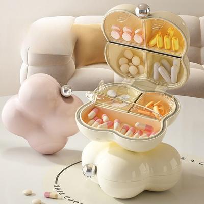 Mini Portable Medicine Box with High Multi Compartment Packaging of Pills Tablets Jewelry Sealed Large Capacity Storage Box Essential for Travel