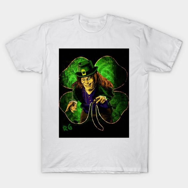 Men Black Print T-shirt The Leprechaun No-Cut Transfer Paper Print Cotton Tshirt M