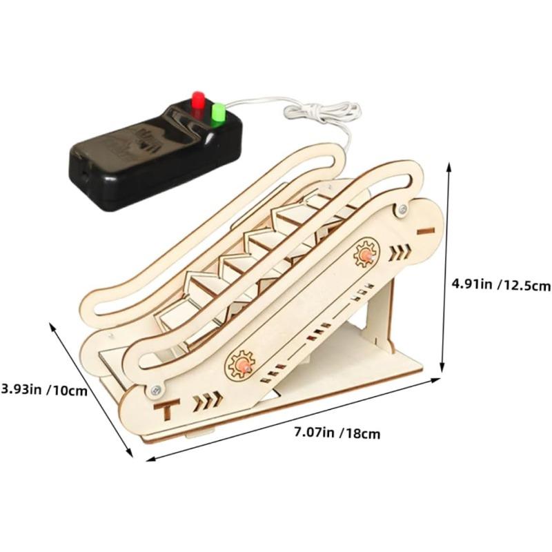 Escalator Model Mechanical Elevator Puzzle Model Building Kits Small Elevator Model Elevator Lift Elevator Model Puzzles Stem Motor Beige