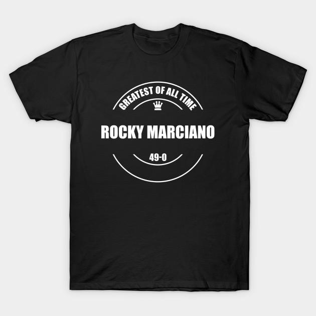 

Men Black Print T-shirt Rocky Marciano - Goat No-Cut Transfer Paper Print Cotton Tshirt 4XL