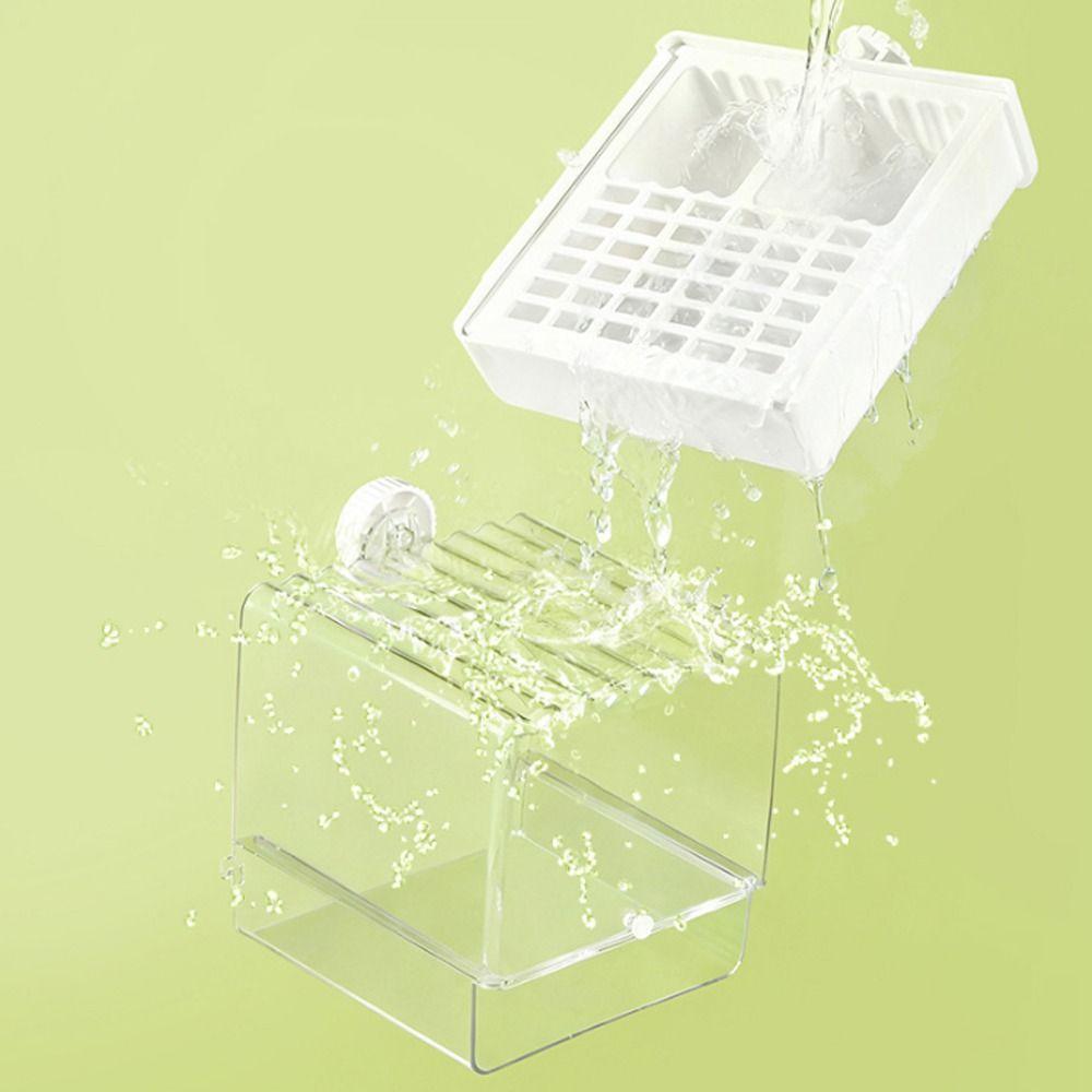 Bottom Drawer Parrot Bath Multi-functional Parakeet Shower Birdbath Feeder  Bird Cage