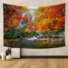 Autumn Forest Tapestry Wall Hanging Natural Fallen Leaves Landscape Hippie Tapestry Colorful Living Room Hanging Wall Tapestry