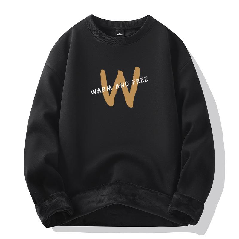 Men's hoodie autumn and winter new sweater cotton thickened loose men's jacket