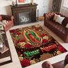 Virgin Mary Theme Crystal Velvet Rug Personalized Custom Name Text Soft Floor Mat Home Decor
