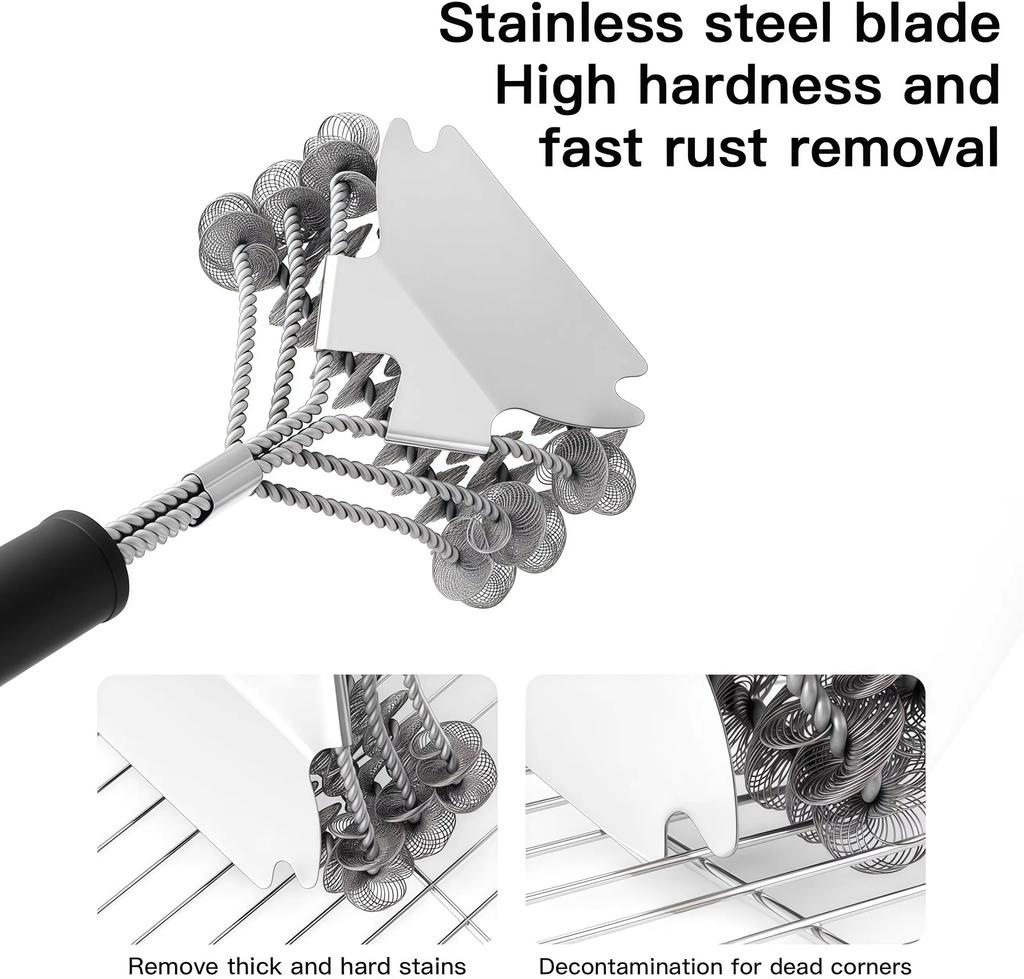 Stainless Steel Wire Brush BBQ Cleaning Brush Oil Brush BBQ Grill Brush BBQ Brush Cleaning Brush BBQ Tools