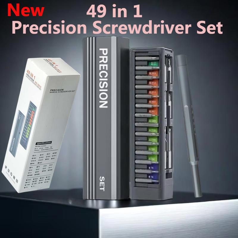 

New Precision Screwdriver Set 49 in 1 with 46 Magnetic Phillips Hex Bits Repair Tools Kit for PC iPhone Watch Disassembly Tools