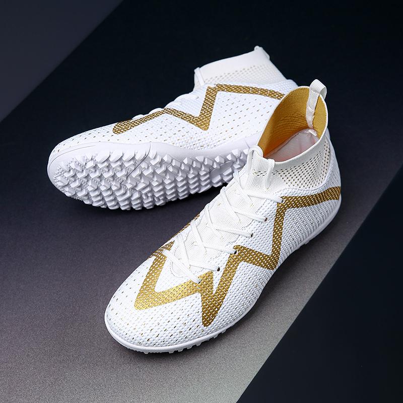 Fashion Men Football Boots Long Spikes High Ankle Soccer Shoes AG/TF Kids Outdoor Grass Cleats Soccer Boots Training Sport Football Shoes