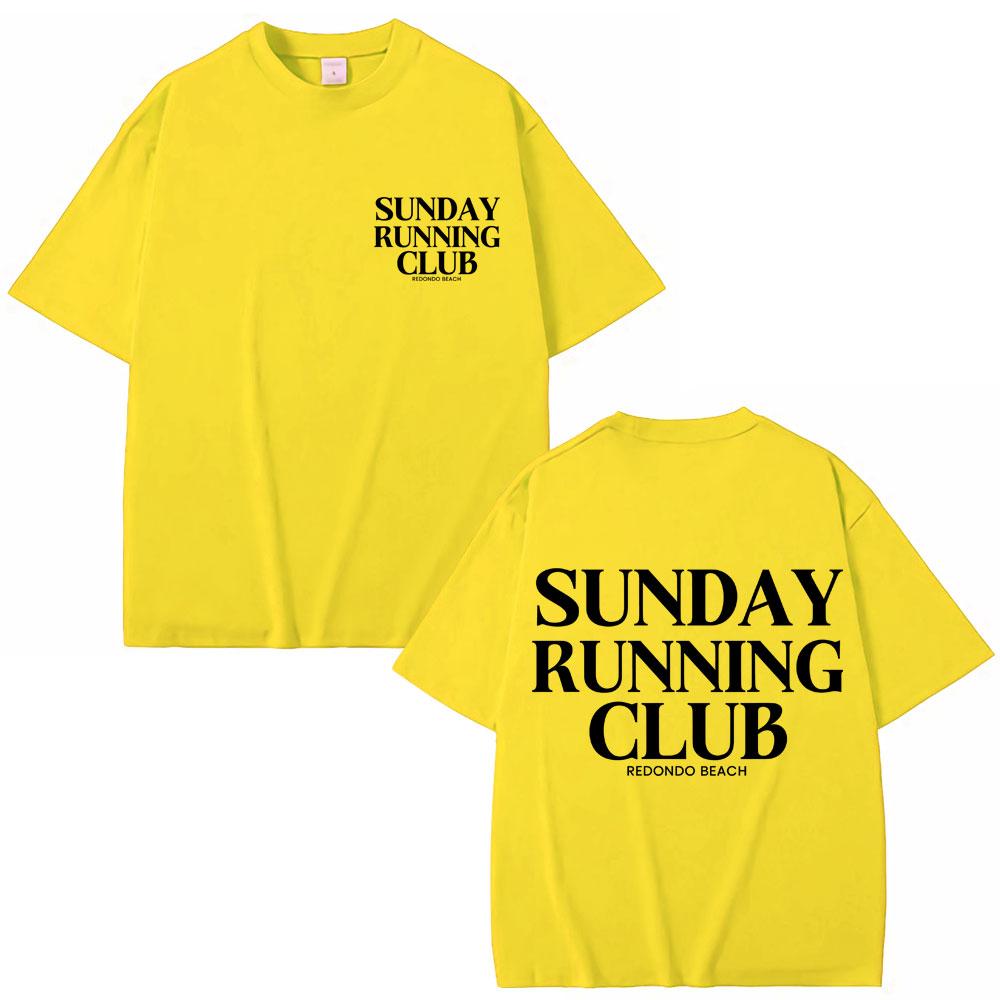 Sunday Running Club Graphic T Shirt Men Women Sport Fashion Harajuku T-shirts Oversized Cotton Casual O-Neck T Shirts