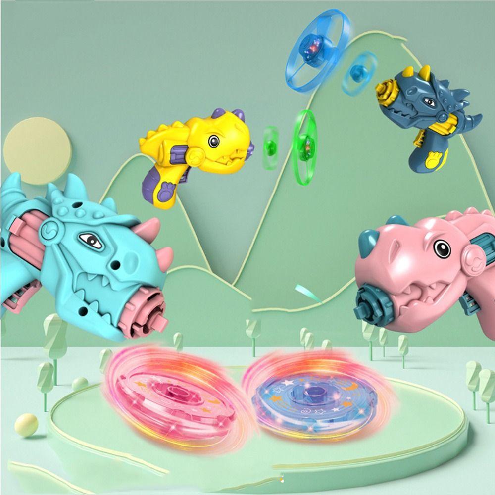 Flying Toys Flashing Spinng Top UFO Disks Gyro Dinosaur Launcher Birthday Gift