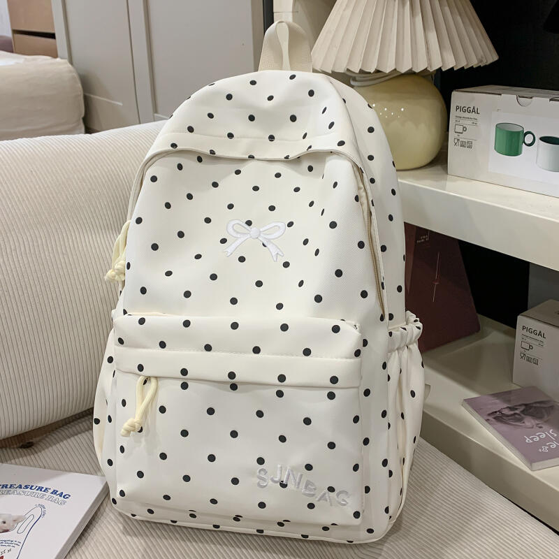 Campus Schoolbag Student Polka Dot Backpack Large Capacity Women's Backpack