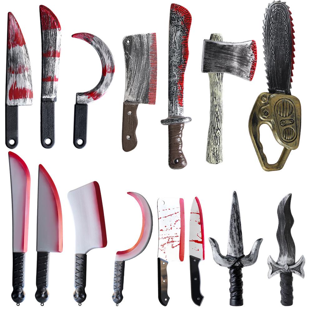 Halloween Simulated Blood Kitchen Knife Prank Prop - Ghost Festival Decoration