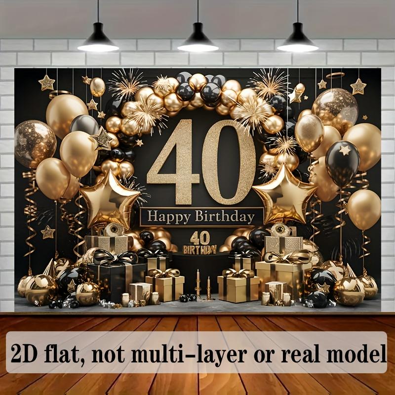 2D planar banners background decoration photos for 40th birthday party props polyester fiber banner decorations