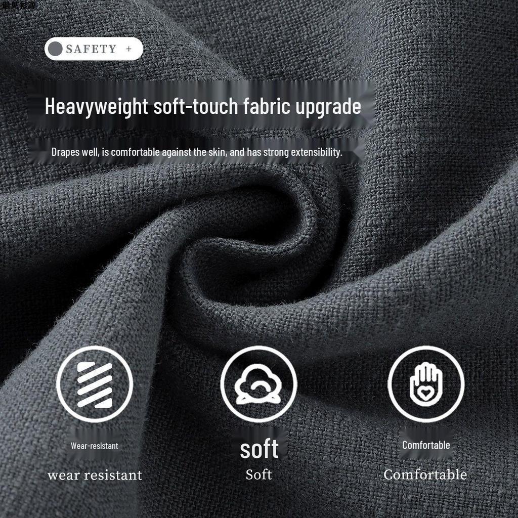 Unisex Smoky Gray Cotton-Linen Breathable Summer Pants