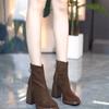 Autumn New High Heel Short Boots Thick Bottom Waterproof Platform Back Zipper Versatile Thick Heel Women's Boots