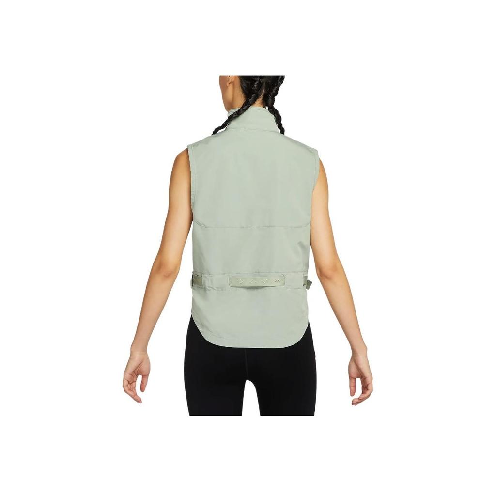 Nike Letter Print Stand Collar Zip Vest Women Vests Light-Green FV6399-370