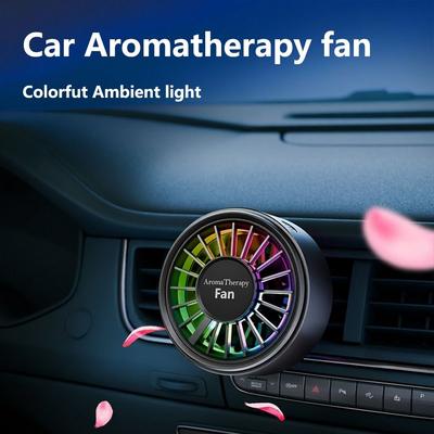 Type C Charging Car Aroma Therapy Fan Colorful Ambient Light Air Outlet Fan For Car Air Freshener