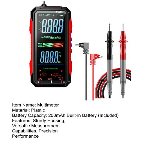 Rechargeable Smart Digital Multimeter Tester Fully Automatic Ambient Temperature Gauge Multimeter with Large Display Flashlight