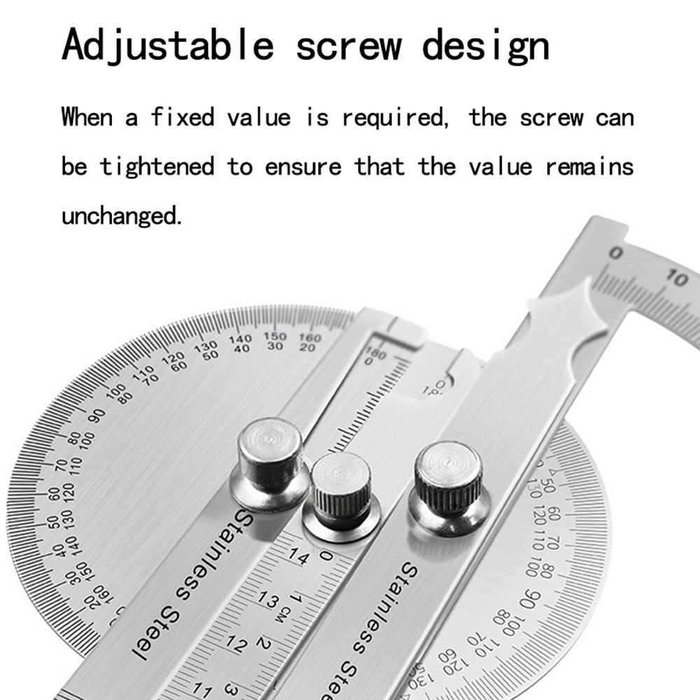 150mm Stainless Steel 180° Rotary Protractor, Precision Angle Finder Goniometer Ruler for Machinist & Carpentry Layout Measurement